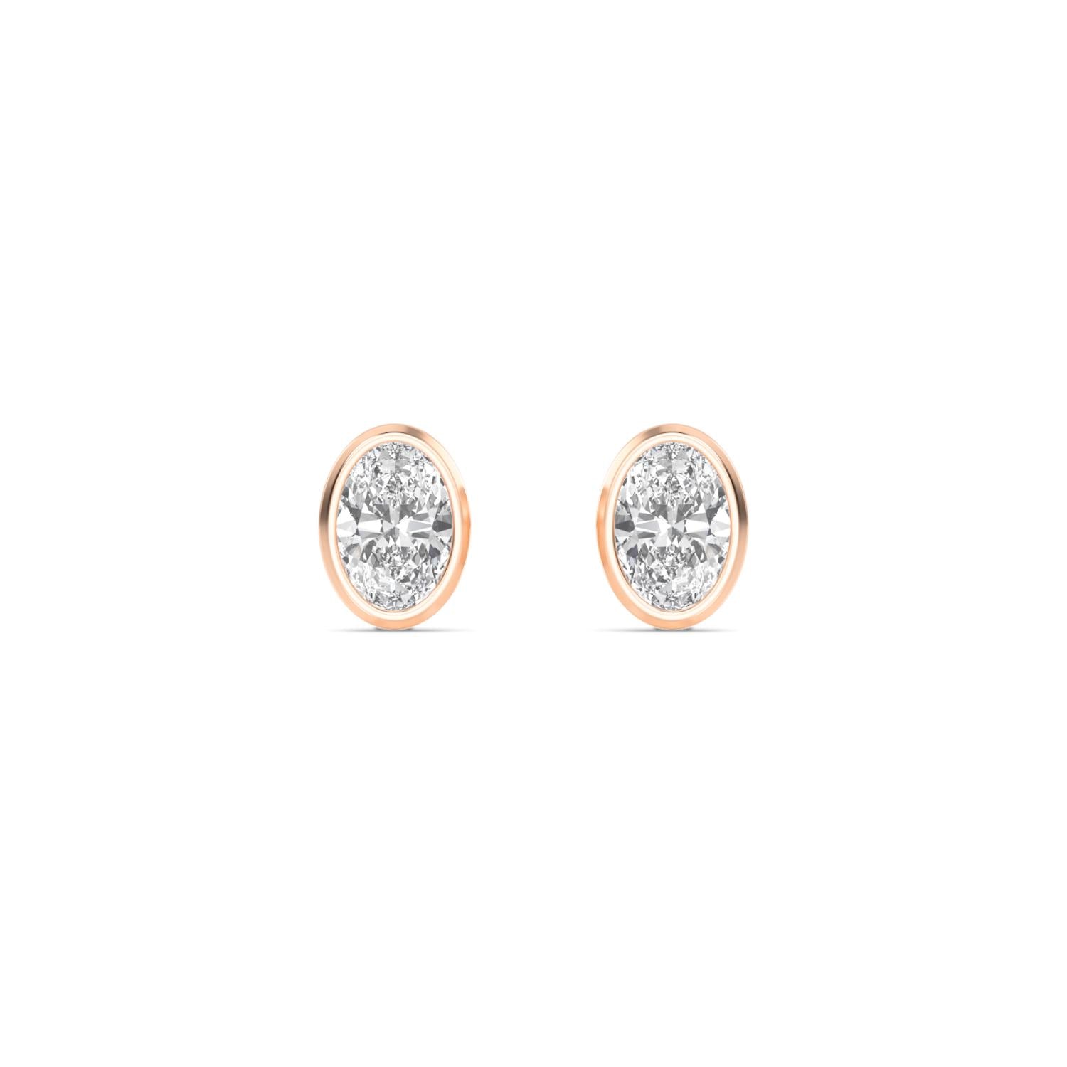 9K Rose Gold Lab Grown Diamond EARRINGS 2.00 ctw E33247OV-2
