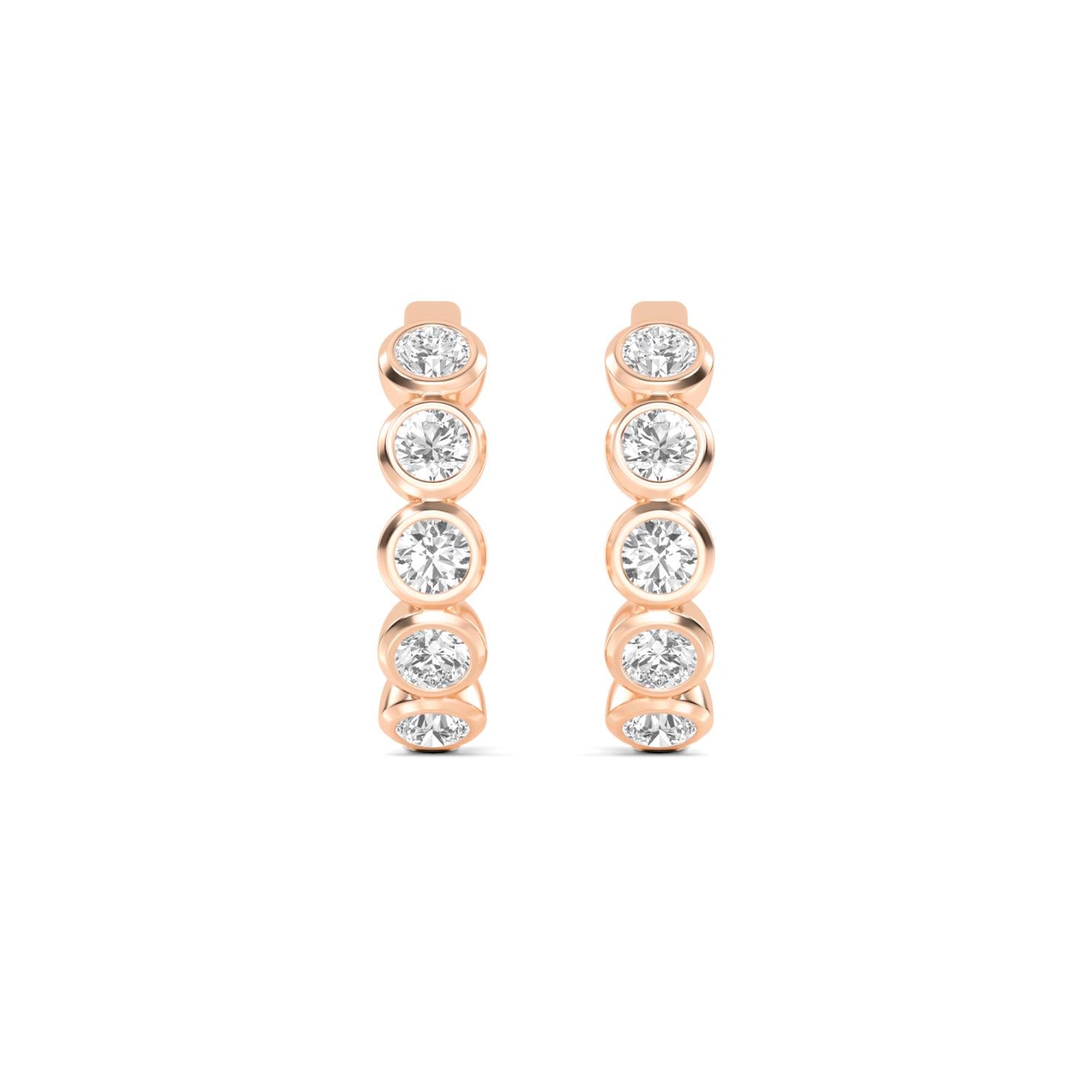 9K Rose Gold Lab Grown Diamond EARRINGS 1.11 ctw E33270-1
