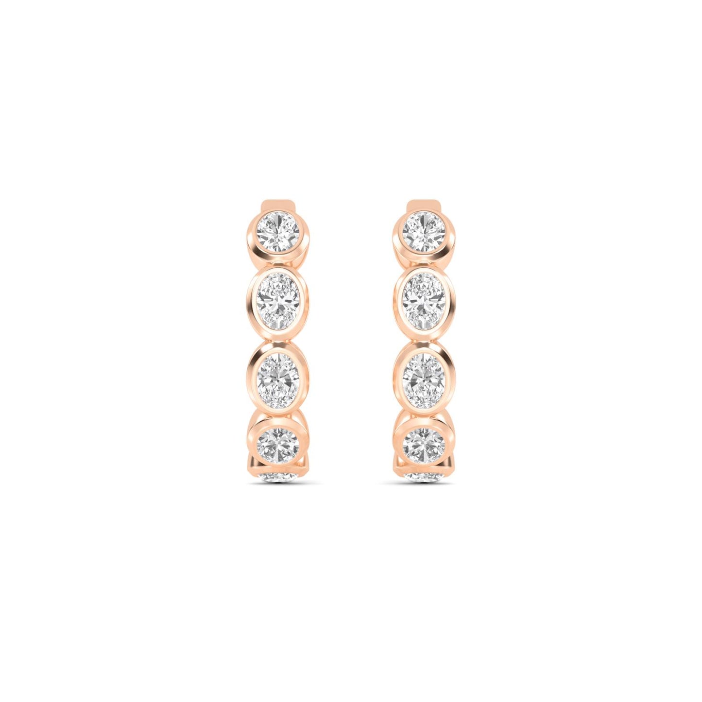 9K Rose Gold Lab Grown Diamond EARRINGS 1.48 ctw E33270OV-1.50CT