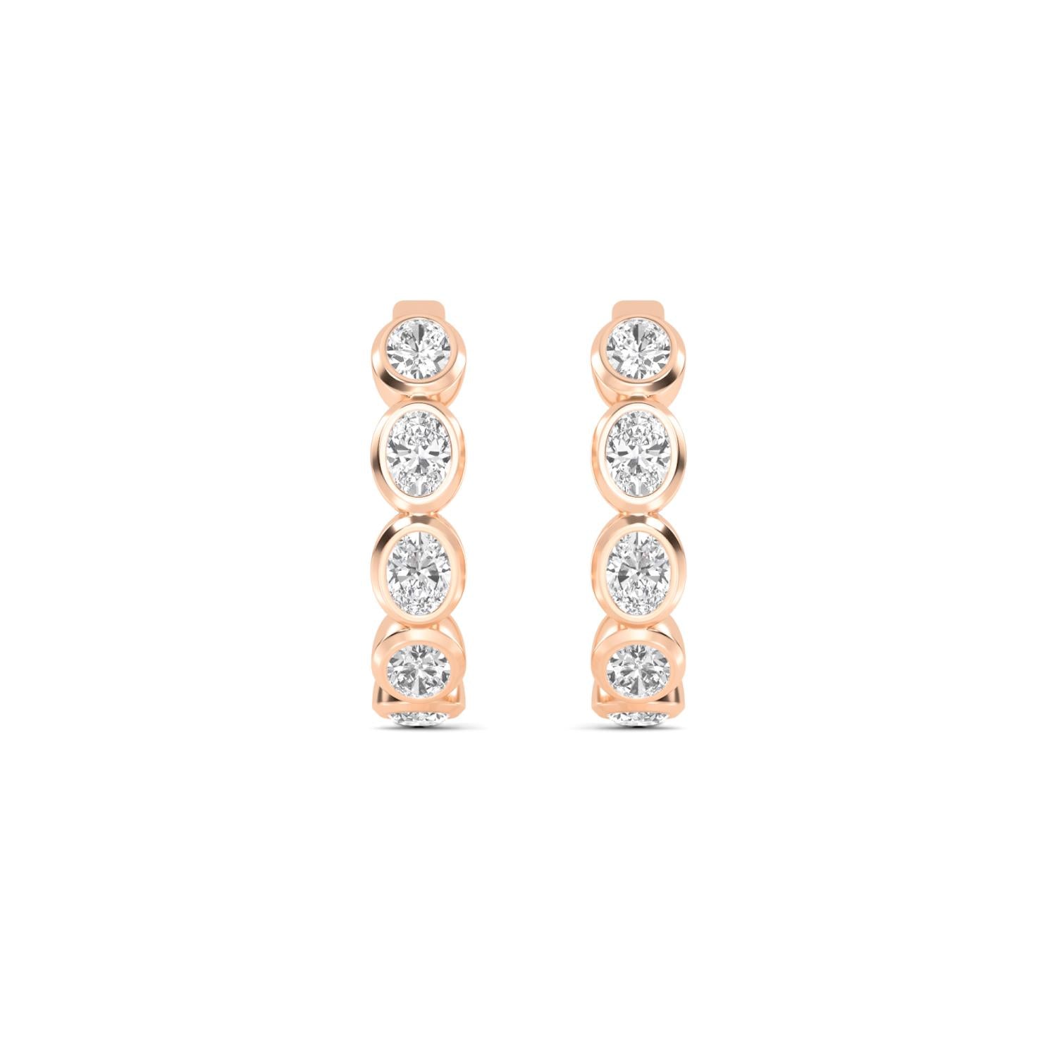 9K Rose Gold Lab Grown Diamond EARRINGS 1.48 ctw E33270OV-1.50CT