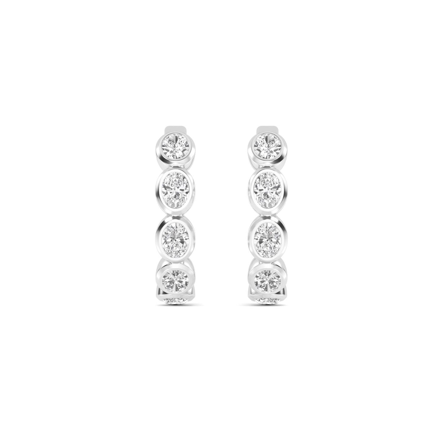 9K White Gold Lab Grown Diamond EARRINGS 1.48 ctw E33270OV-1.50CT