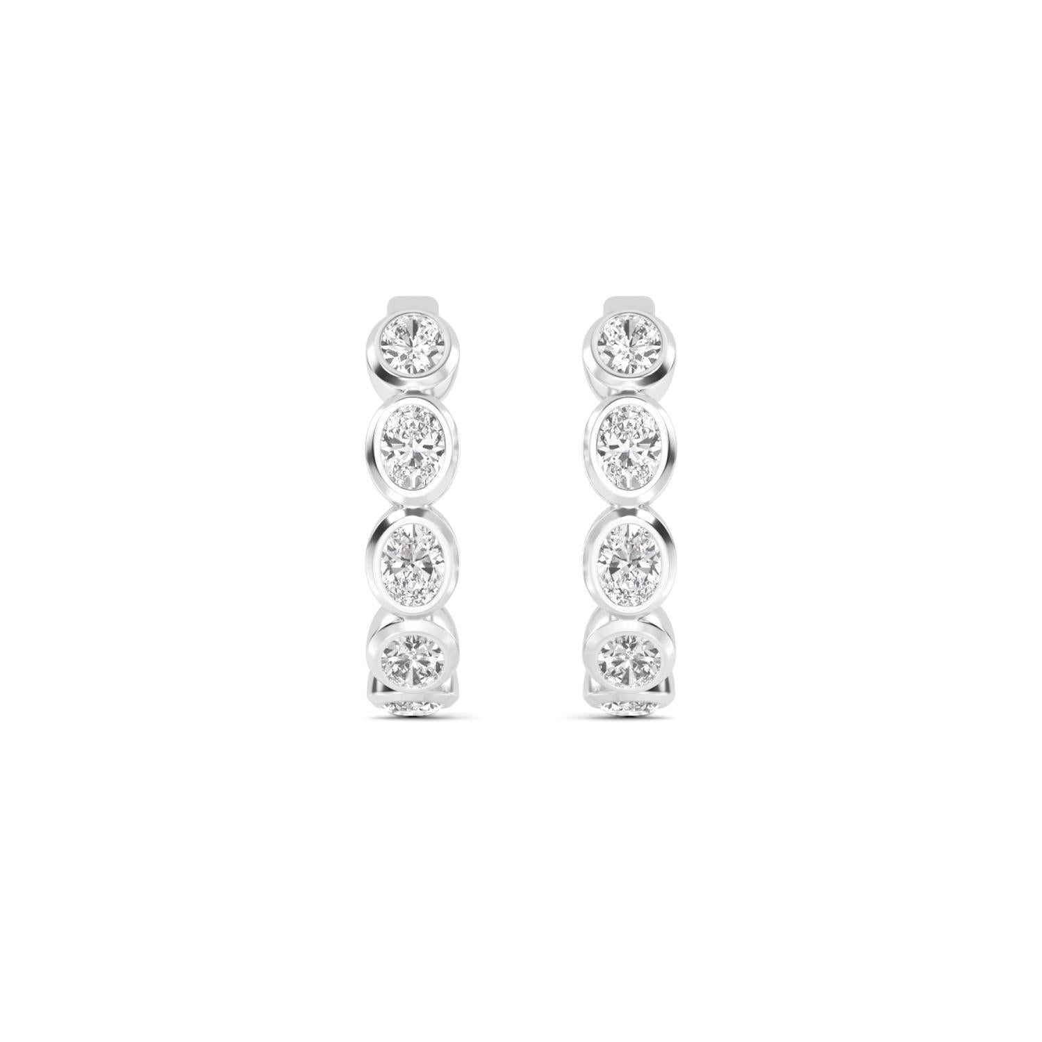 9K White Gold Lab Grown Diamond EARRINGS 1.48 ctw E33270OV-1.50CT