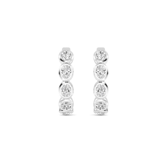 9K White Gold Lab Grown Diamond EARRINGS 1.48 ctw E33270OV-1.50CT