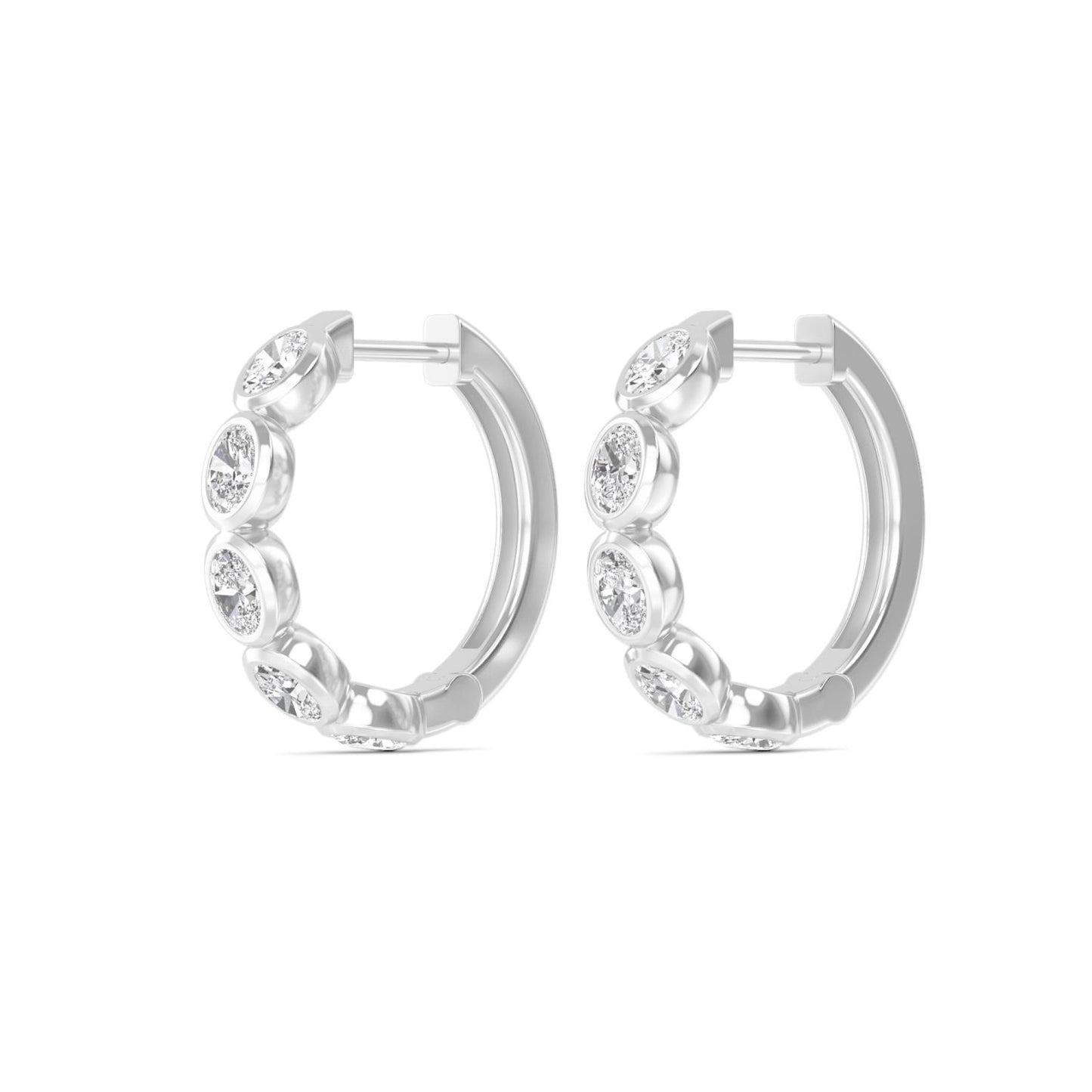 9K White Gold Lab Grown Diamond EARRINGS 1.48 ctw E33270OV-1.50CT