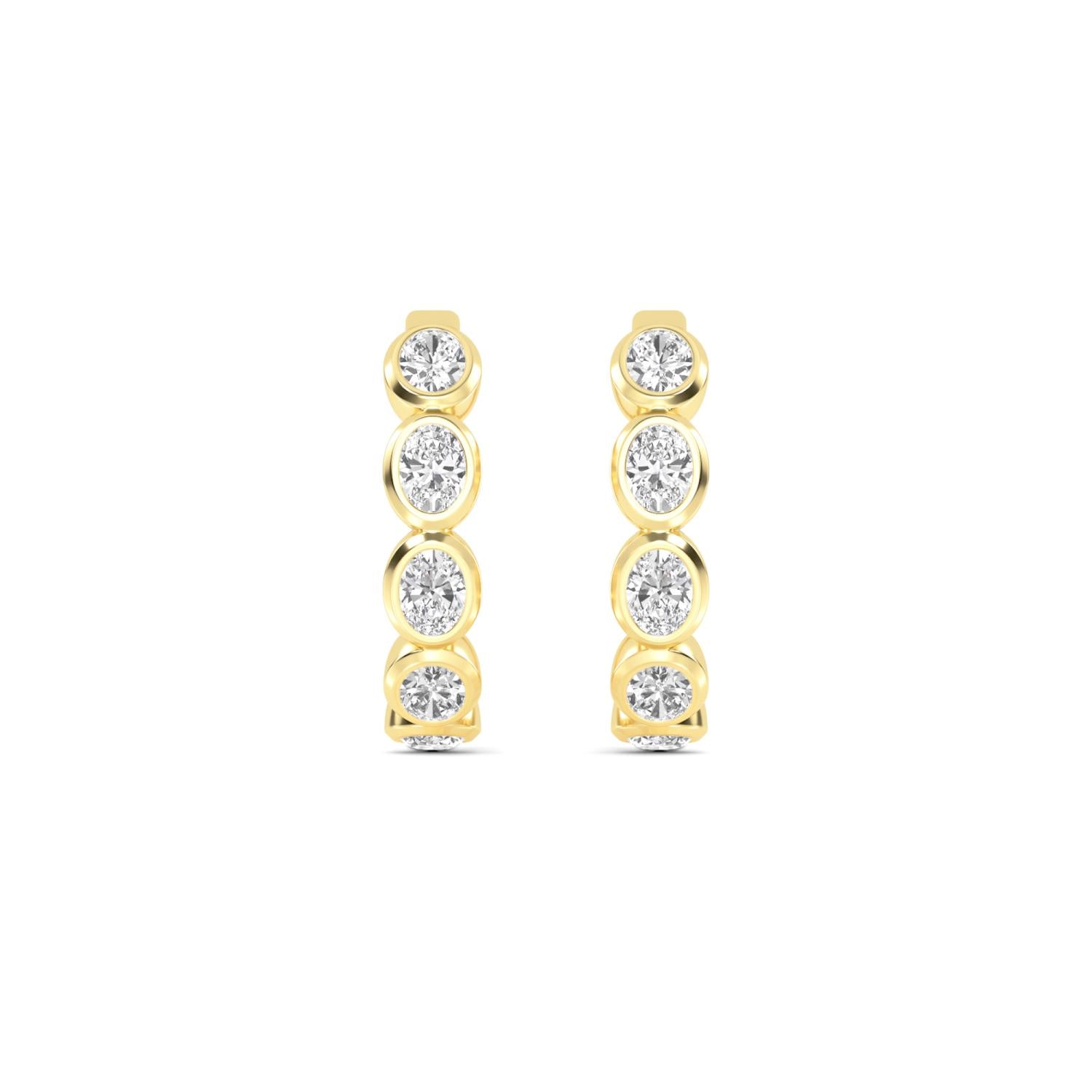 9K Yellow Gold Lab Grown Diamond EARRINGS 1.48 ctw E33270OV-1.50CT