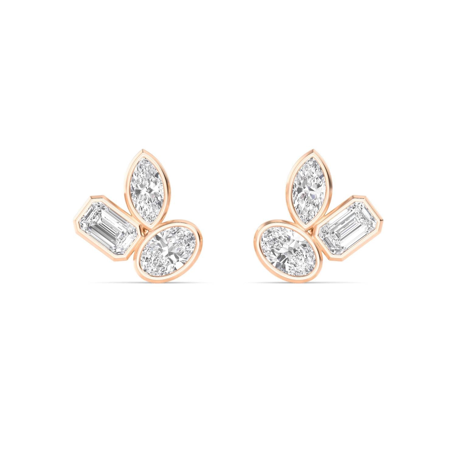 9K Rose Gold Lab Grown Diamond EARRINGS 2.06 ctw E33276MS-2
