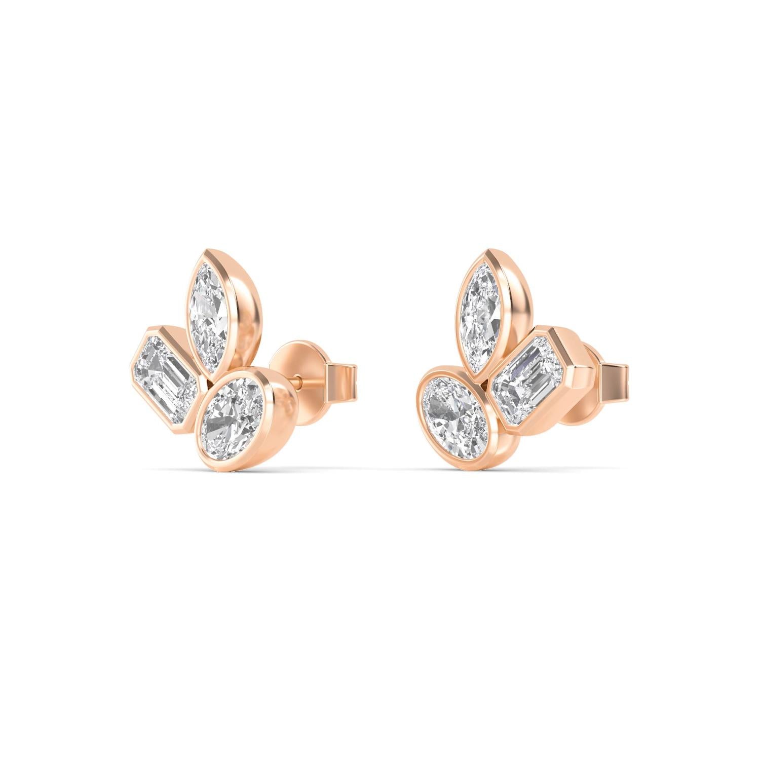 9K Rose Gold Lab Grown Diamond EARRINGS 2.06 ctw E33276MS-2