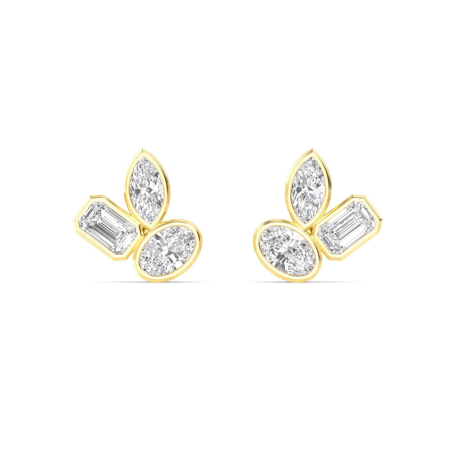 9K Yellow Gold Lab Grown Diamond EARRINGS 2.06 ctw E33276MS-2