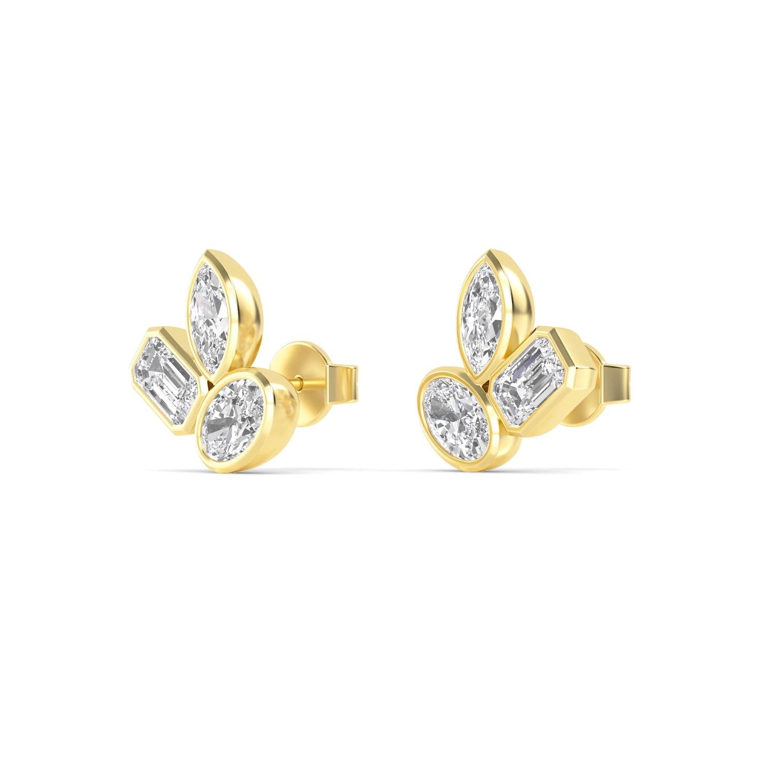 9K Yellow Gold Lab Grown Diamond EARRINGS 2.06 ctw E33276MS-2