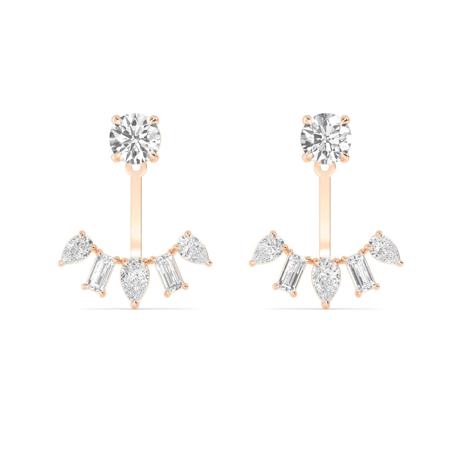 9K Rose Gold Lab Grown Diamond EARRINGS 2.44 ctw E33280MS-2.33CT