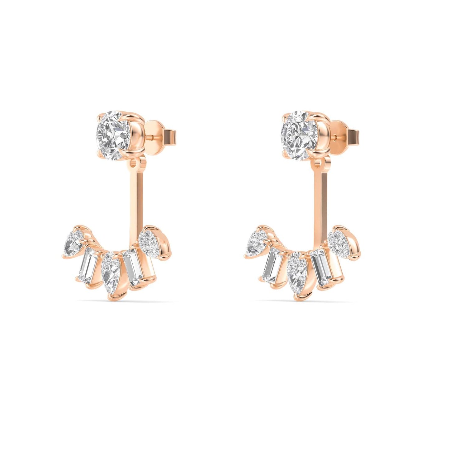 9K Rose Gold Lab Grown Diamond EARRINGS 2.44 ctw E33280MS-2.33CT
