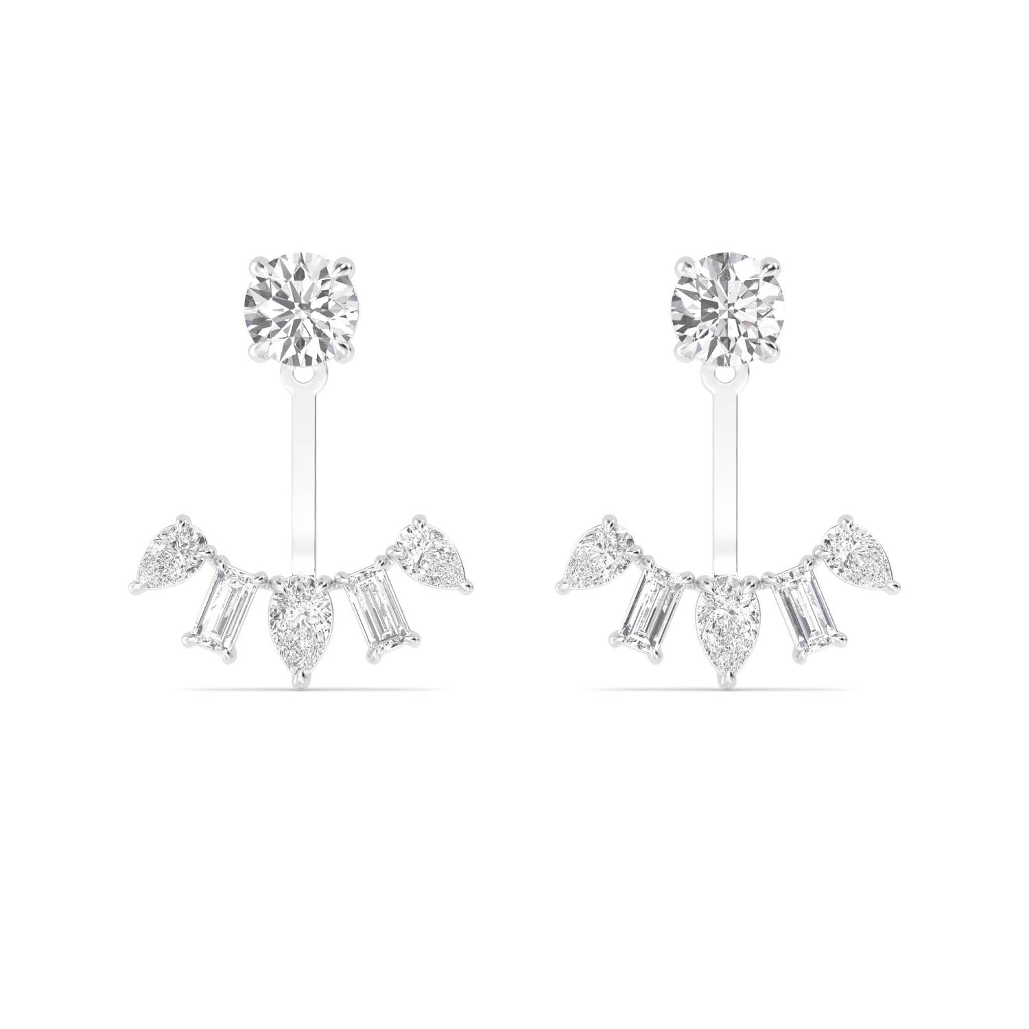9K White Gold Lab Grown Diamond EARRINGS 2.44 ctw E33280MS-2.33CT