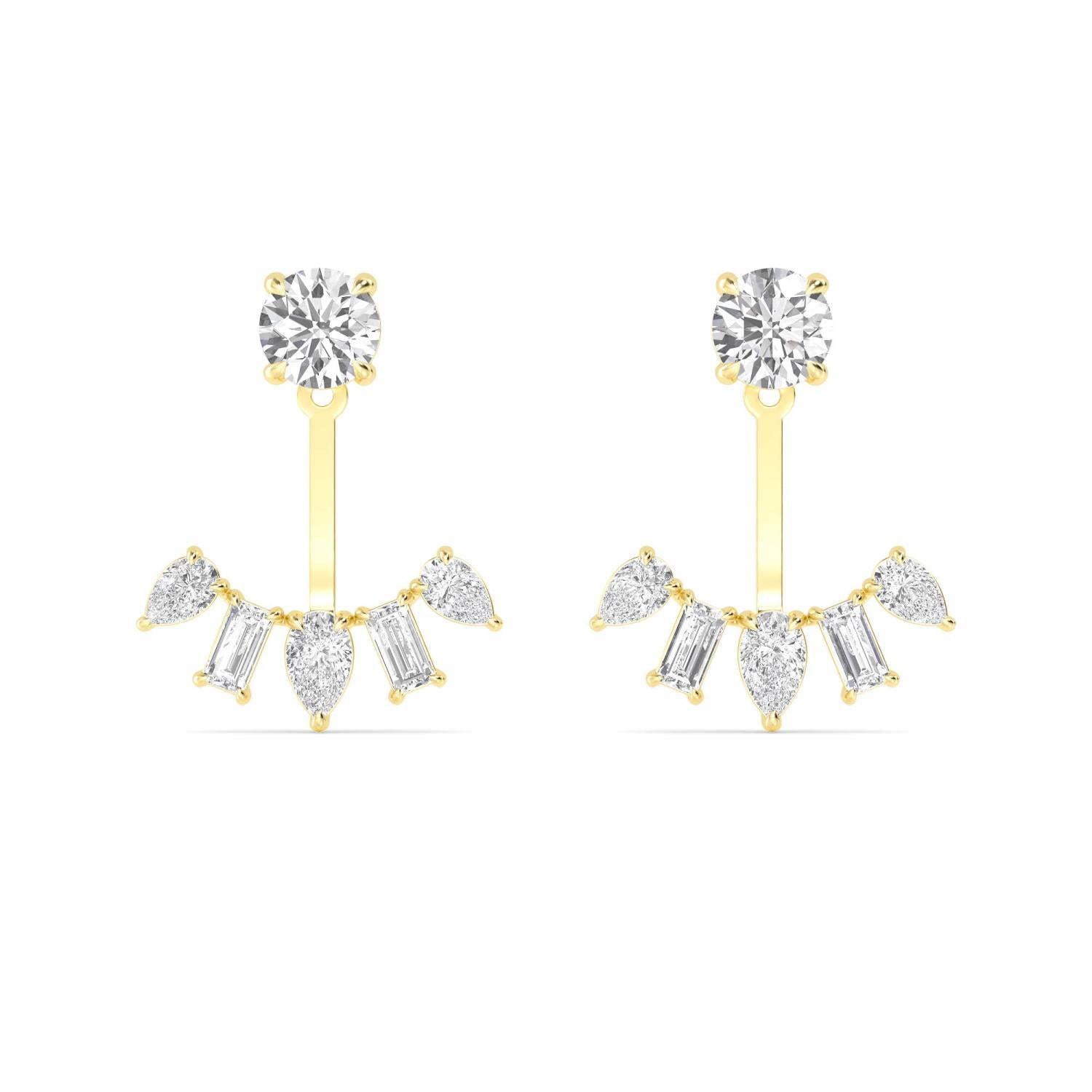9K Yellow Gold Lab Grown Diamond EARRINGS 2.44 ctw E33280MS-2.33CT