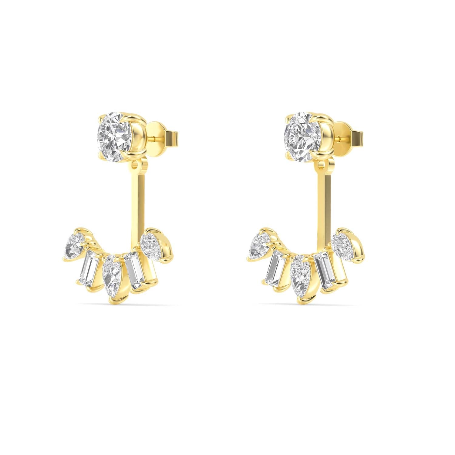 9K Yellow Gold Lab Grown Diamond EARRINGS 2.44 ctw E33280MS-2.33CT