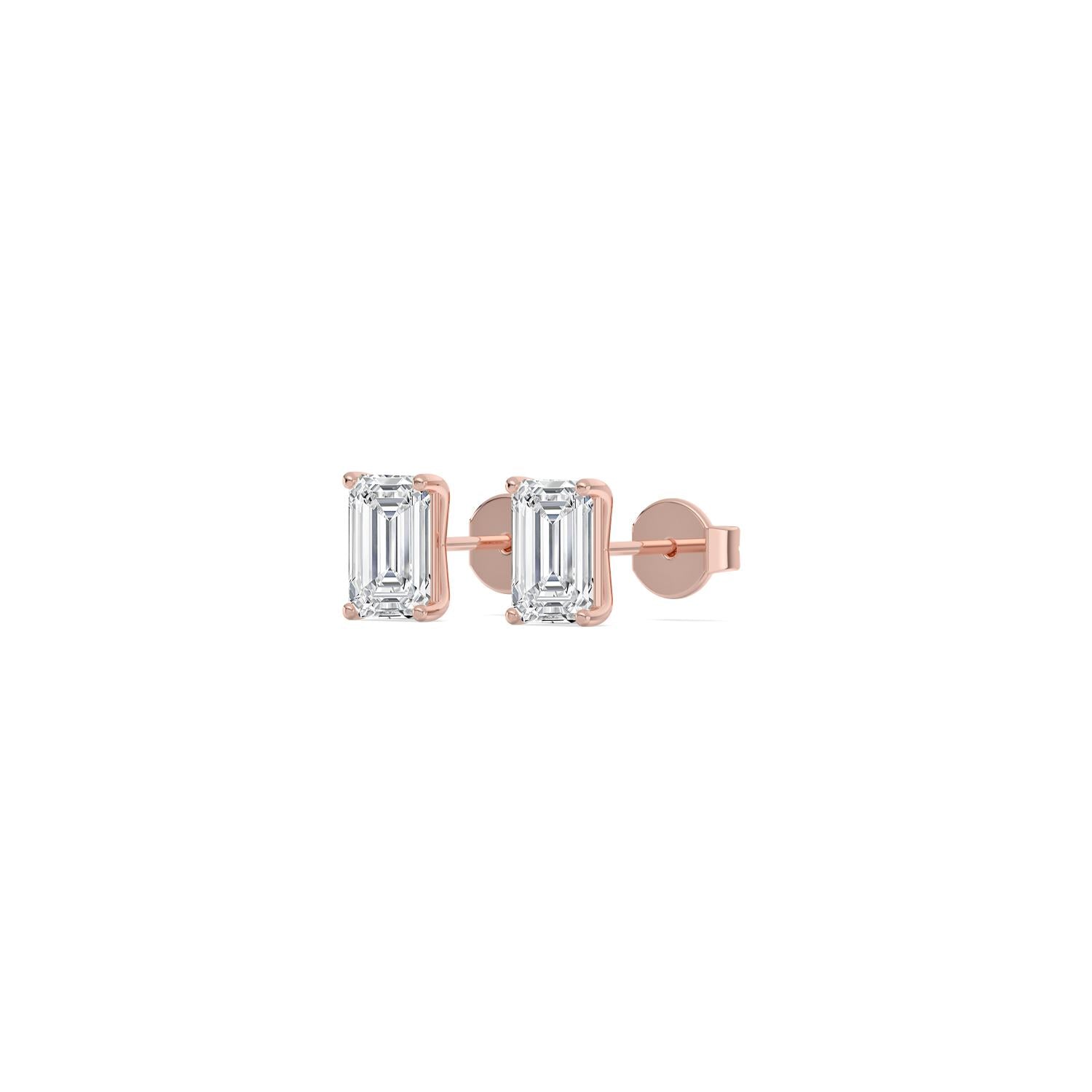 9K Rose Gold Lab Grown Diamond EARRINGS 3.00 ctw E33357EM-3