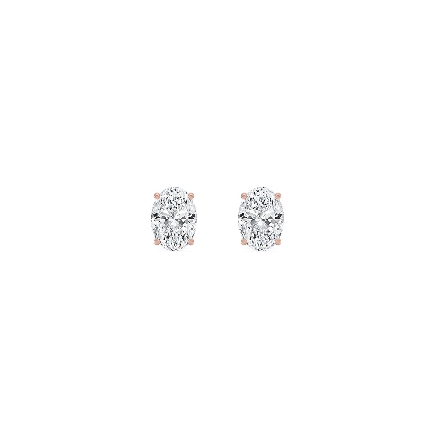 9K Rose Gold Lab Grown Diamond EARRINGS 3.00 ctw E33357OV-3