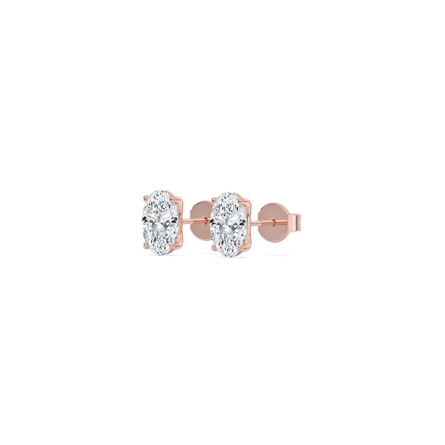 9K Rose Gold Lab Grown Diamond EARRINGS 3.00 ctw E33357OV-3
