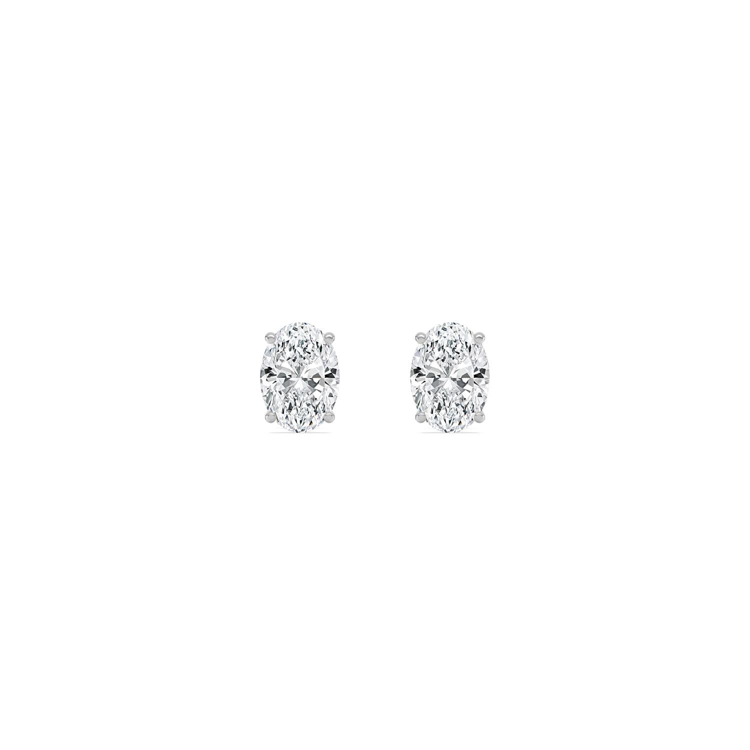9K White Gold Lab Grown Diamond EARRINGS 3.00 ctw E33357OV-3