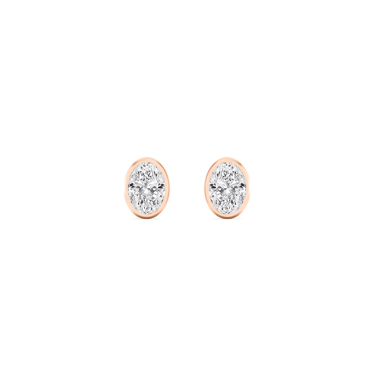 9K Rose Gold Lab Grown Diamond EARRINGS 0.24 ctw E33451OV-0.25CT