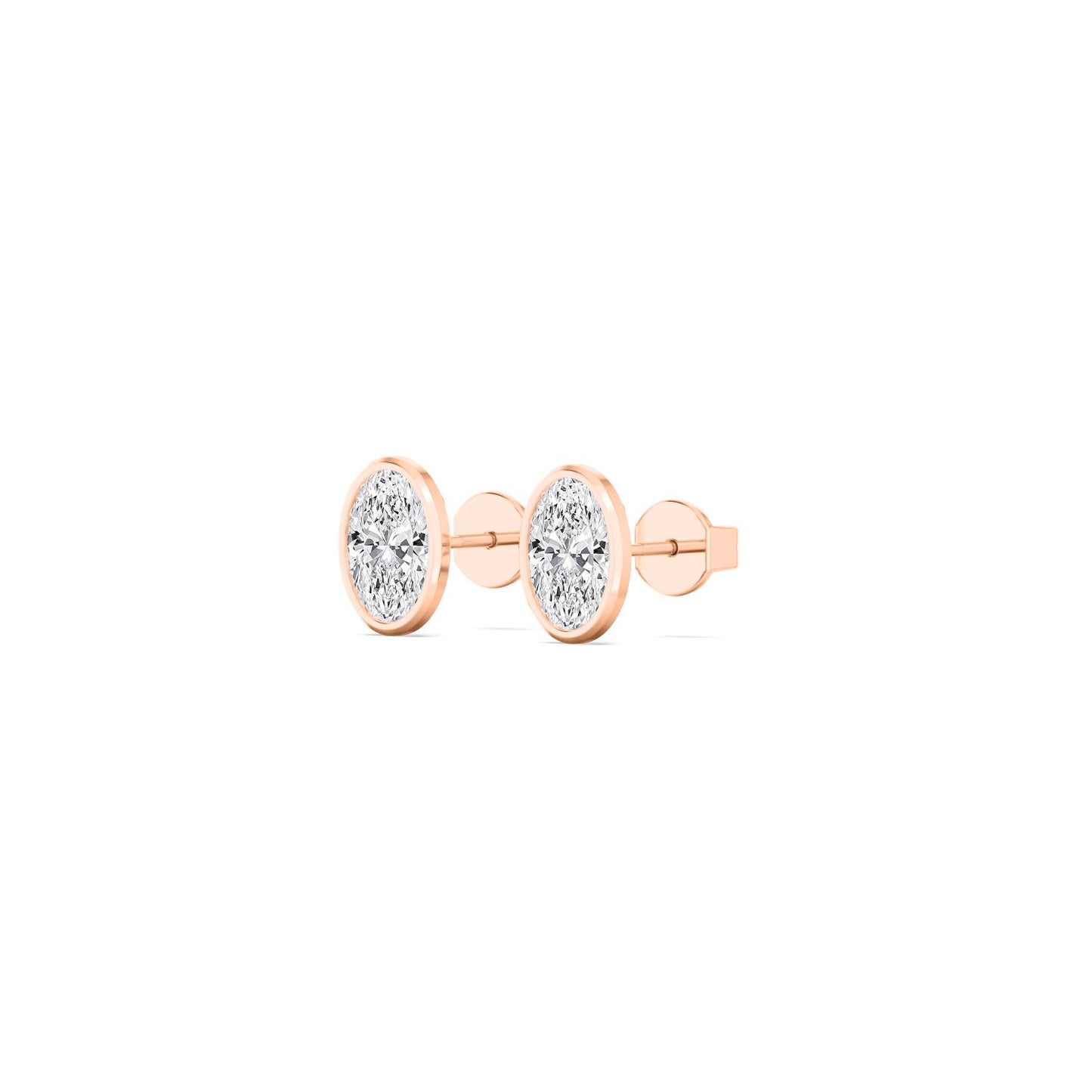 9K Rose Gold Lab Grown Diamond EARRINGS 0.24 ctw E33451OV-0.25CT