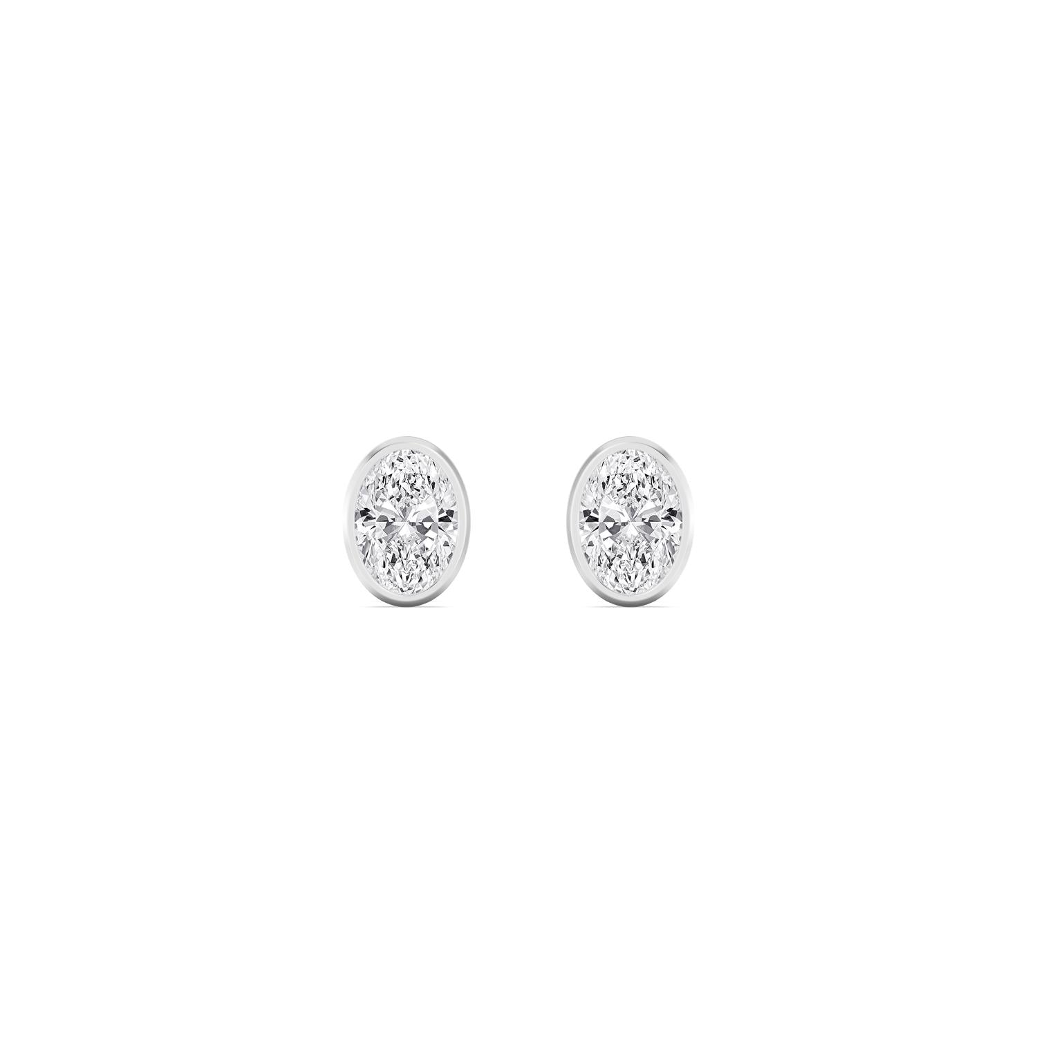 9K White Gold Lab Grown Diamond EARRINGS 0.24 ctw E33451OV-0.25CT
