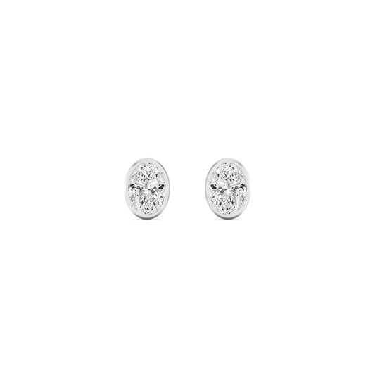 9K White Gold Lab Grown Diamond EARRINGS 0.24 ctw E33451OV-0.25CT