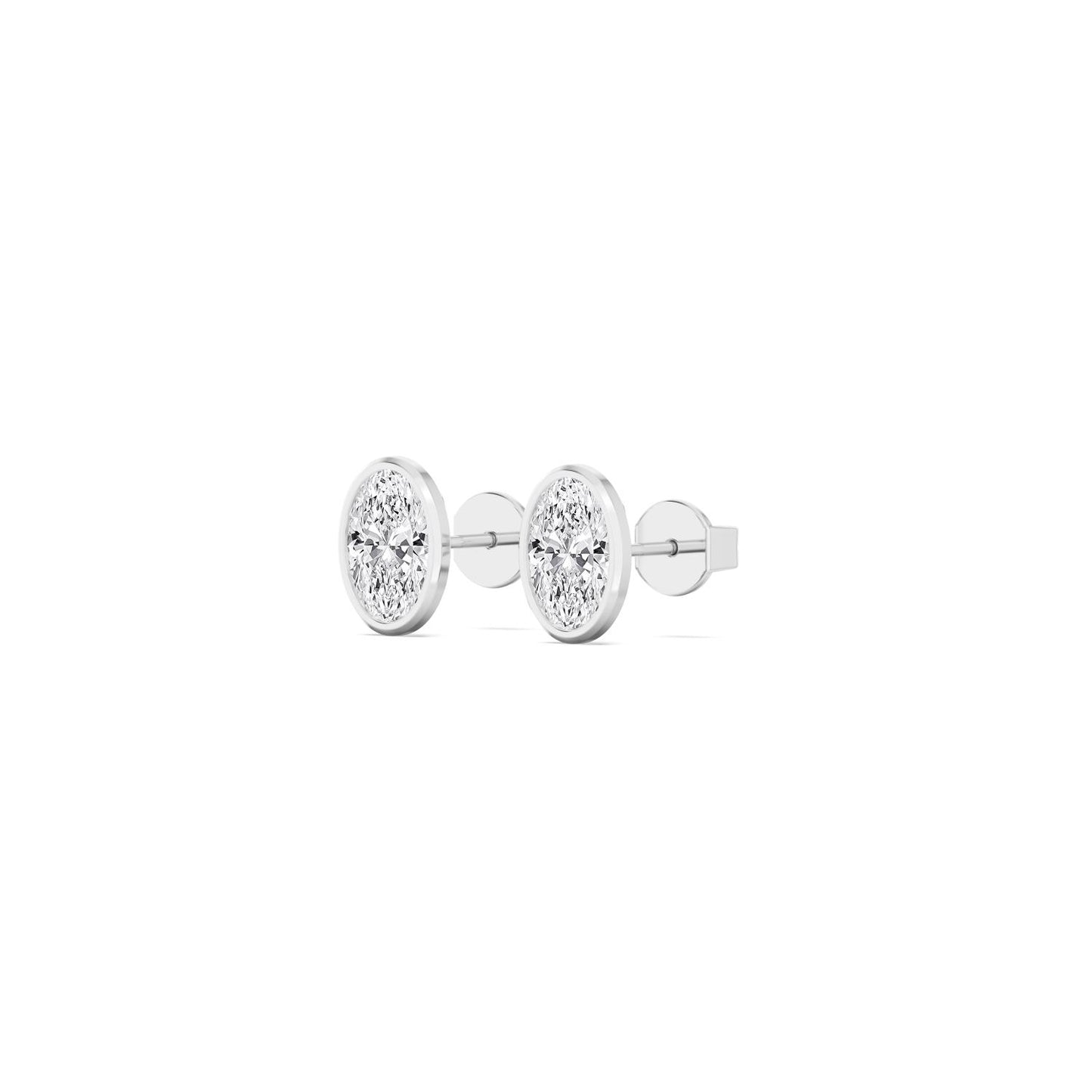 9K White Gold Lab Grown Diamond EARRINGS 0.24 ctw E33451OV-0.25CT