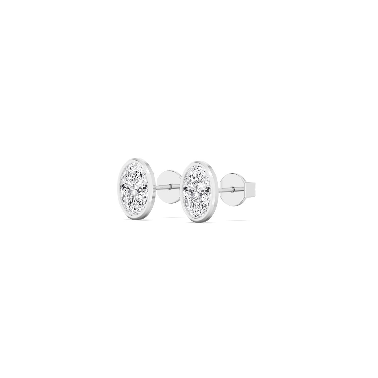 9K White Gold Lab Grown Diamond EARRINGS 0.24 ctw E33451OV-0.25CT