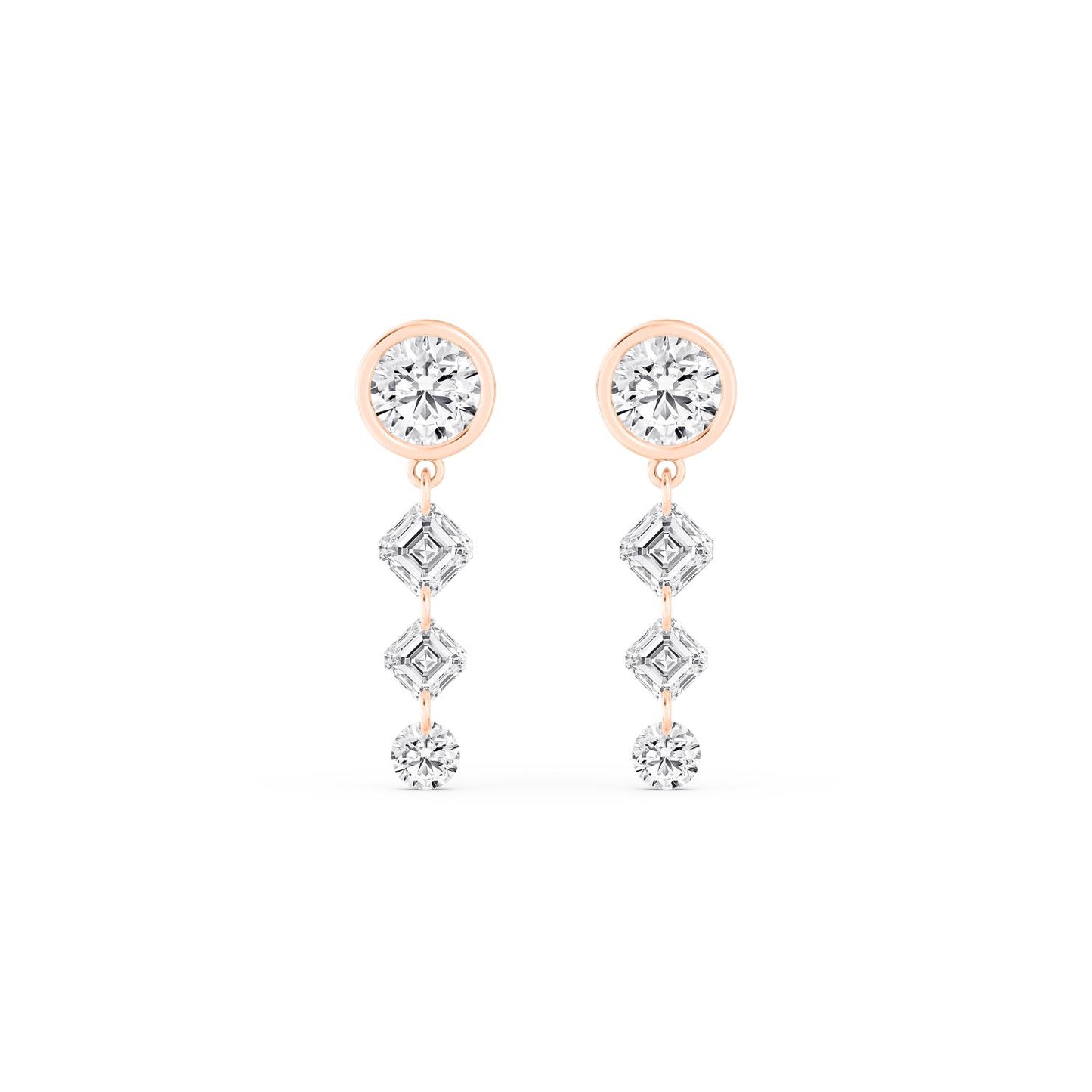9K Rose Gold Lab Grown Diamond EARRINGS 3.14 ctw E33461-1.50CT
