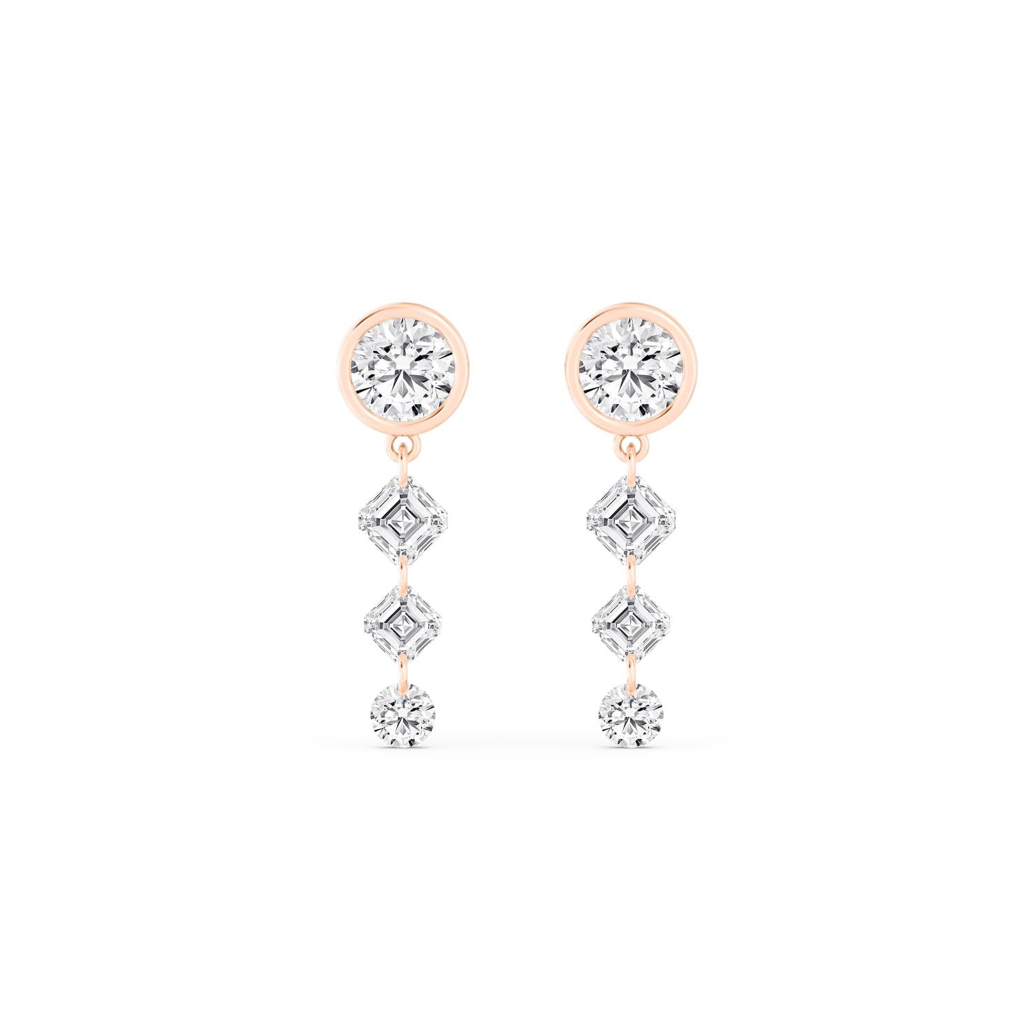 9K Rose Gold Lab Grown Diamond EARRINGS 3.14 ctw E33461-1.50CT