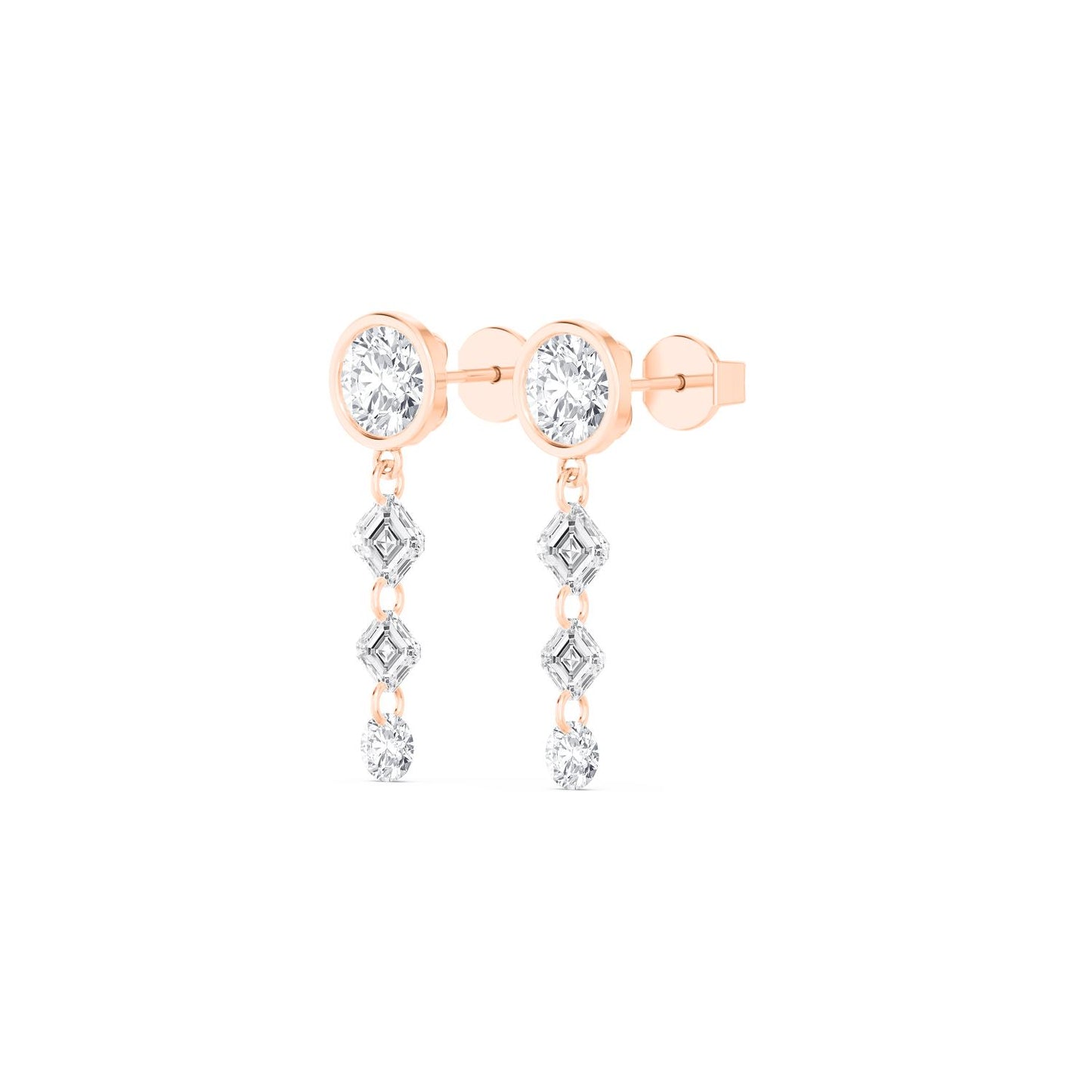 9K Rose Gold Lab Grown Diamond EARRINGS 3.14 ctw E33461-1.50CT