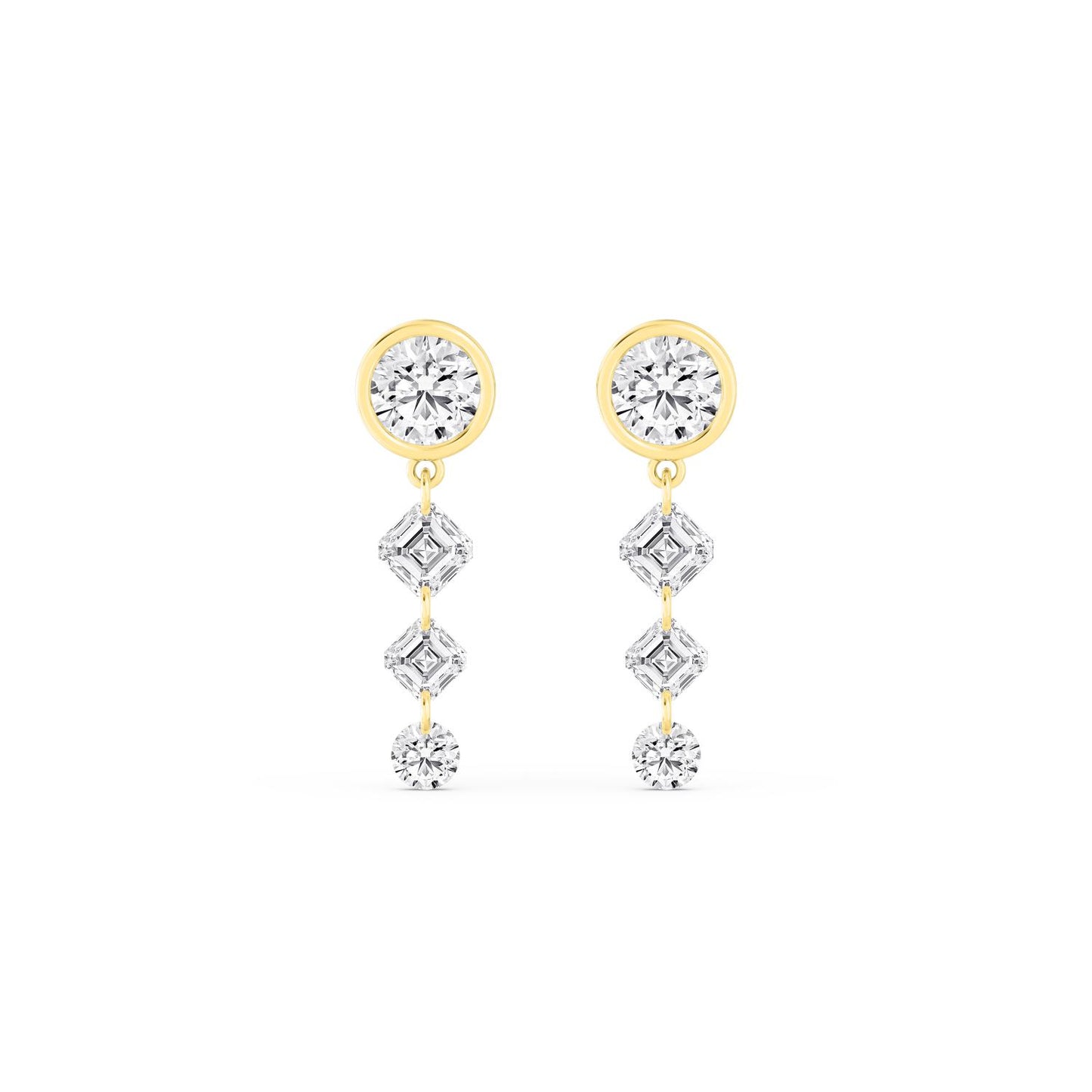 9K Yellow Gold Lab Grown Diamond EARRINGS 3.14 ctw E33461-1.50CT