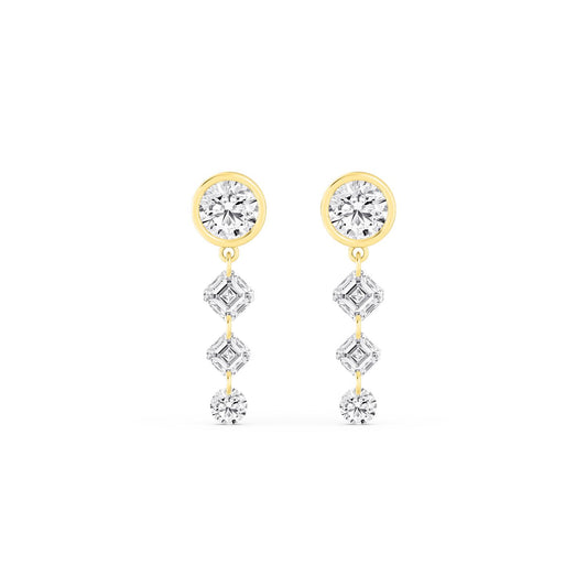 9K Yellow Gold Lab Grown Diamond EARRINGS 3.14 ctw E33461-1.50CT