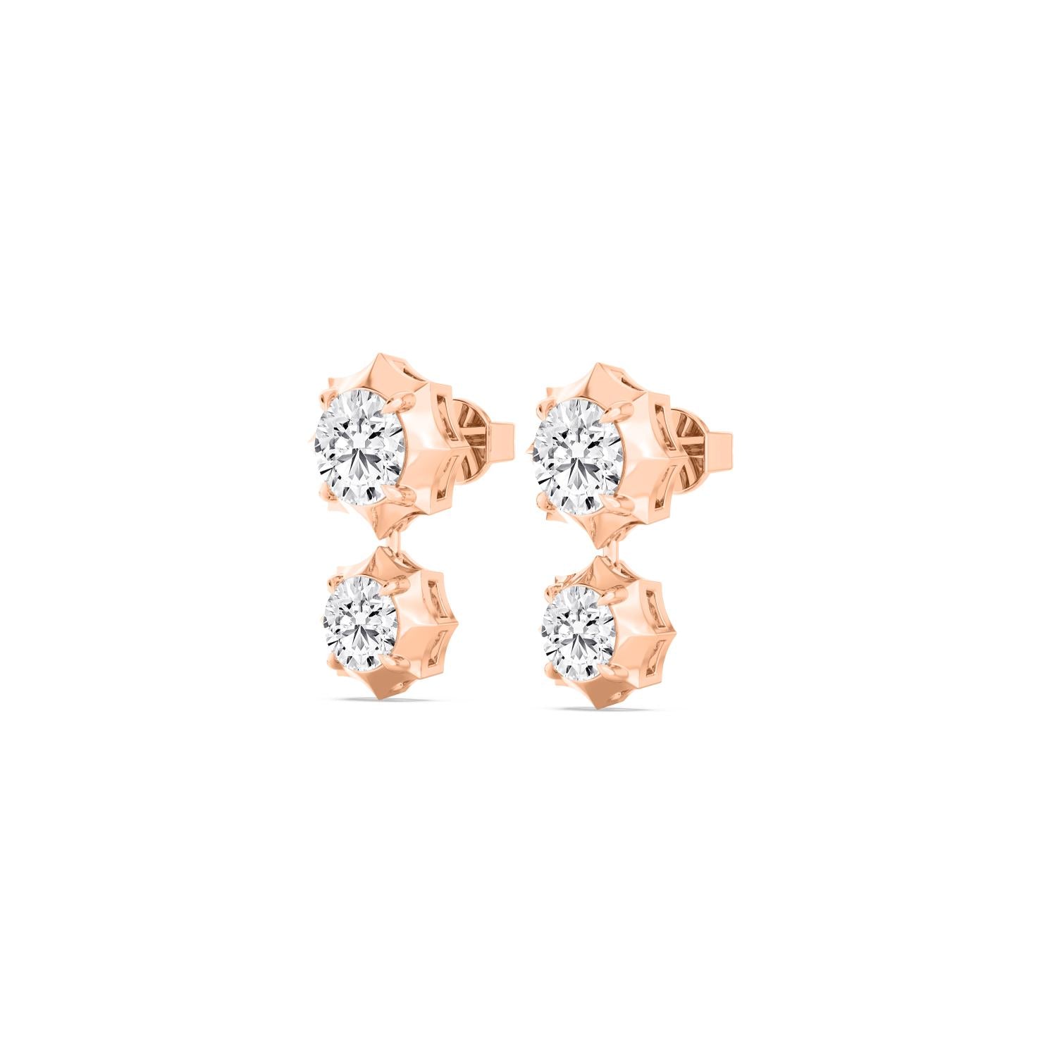 9K Rose Gold Lab Grown Diamond EARRINGS 2.71 ctw E33559-2.83CT