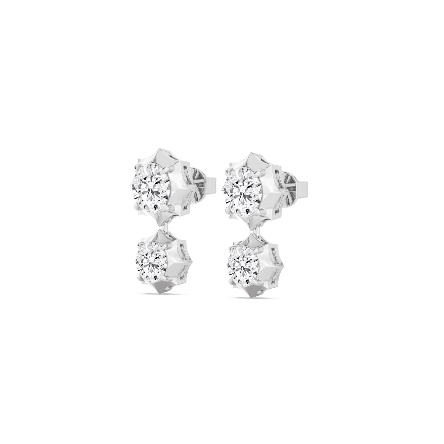 9K White Gold Lab Grown Diamond EARRINGS 2.71 ctw E33559-2.83CT
