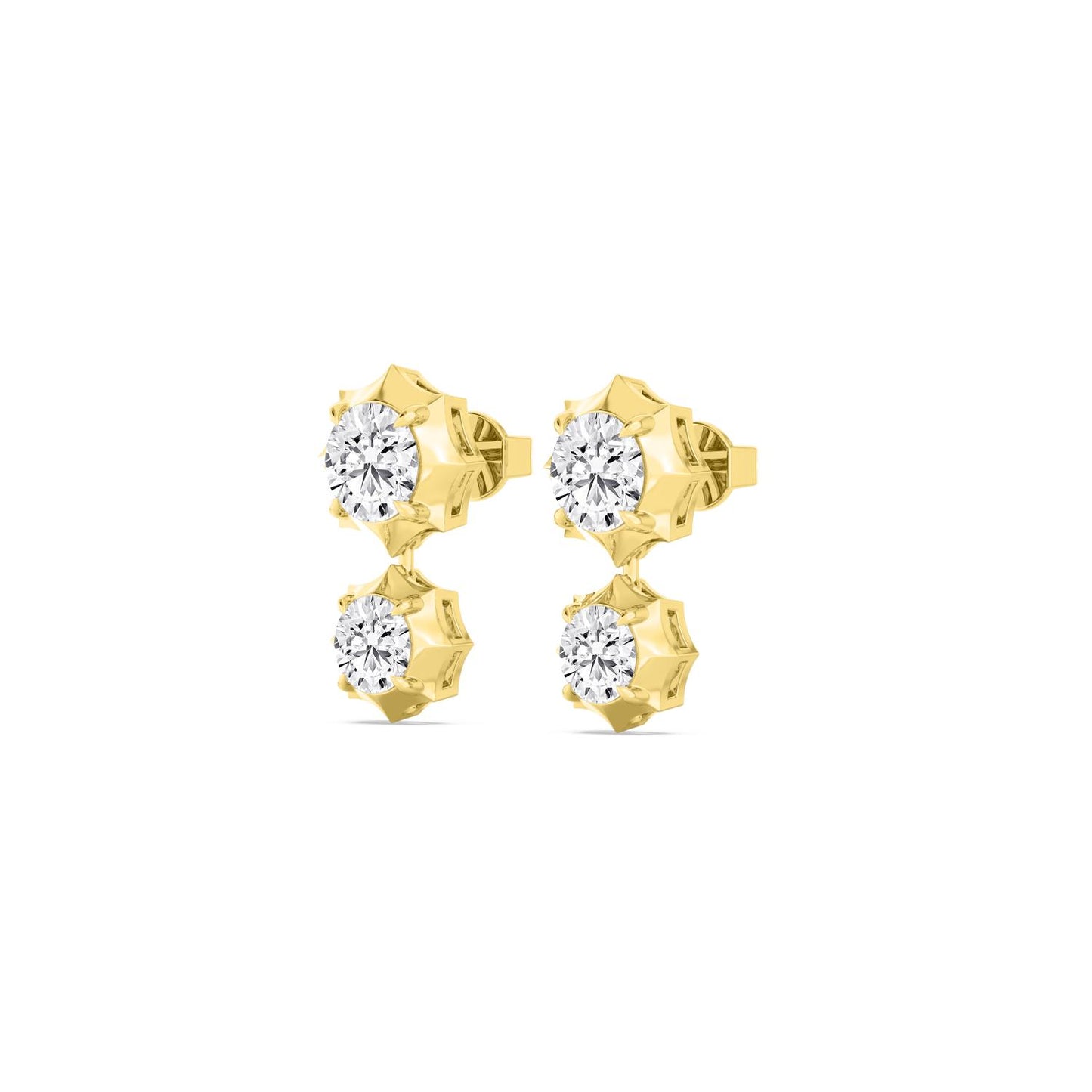 9K Yellow Gold Lab Grown Diamond EARRINGS 2.71 ctw E33559-2.83CT