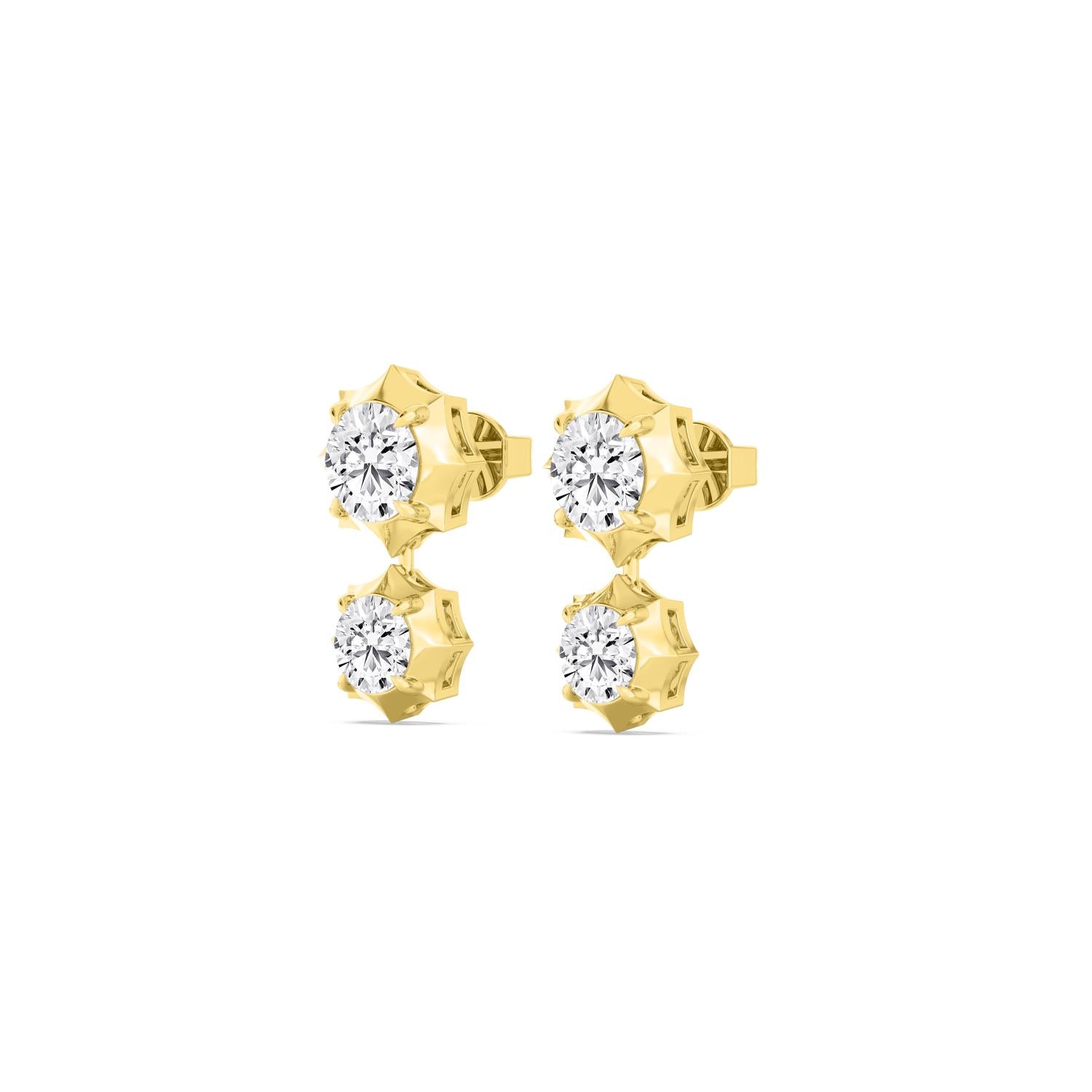 9K Yellow Gold Lab Grown Diamond EARRINGS 2.71 ctw E33559-2.83CT