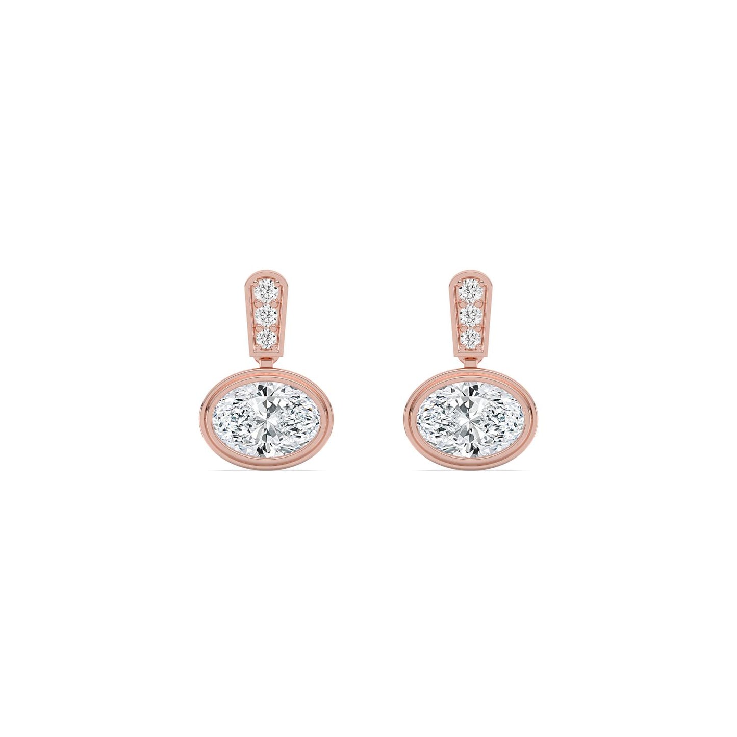 9K Rose Gold Lab Grown Diamond EARRINGS 2.31 ctw E33765OV-2