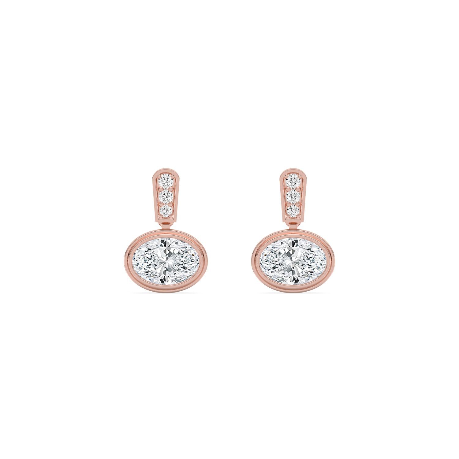 9K Rose Gold Lab Grown Diamond EARRINGS 2.31 ctw E33765OV-2