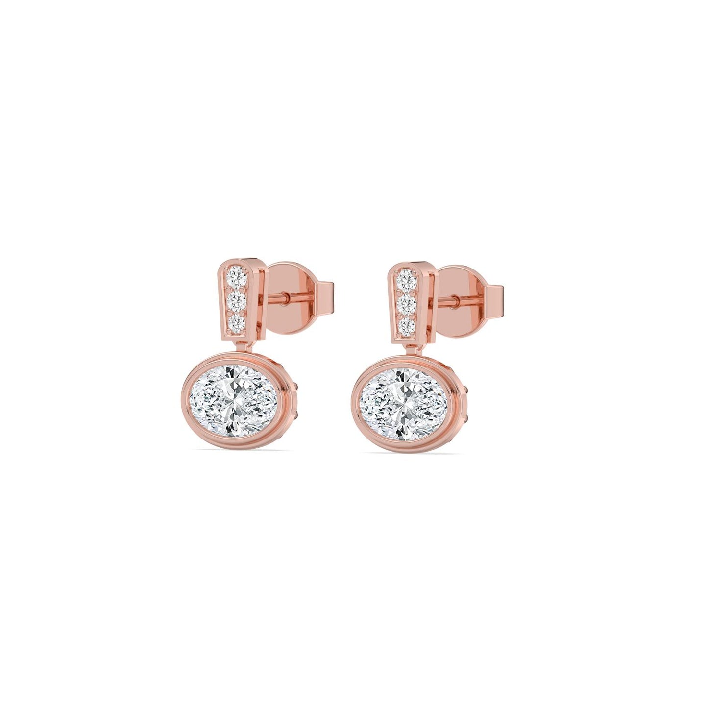 9K Rose Gold Lab Grown Diamond EARRINGS 2.31 ctw E33765OV-2