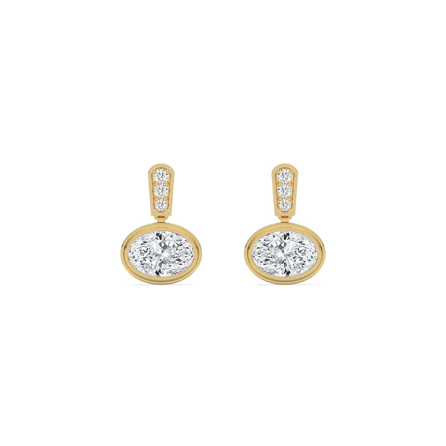 9K Yellow Gold Lab Grown Diamond EARRINGS 2.31 ctw E33765OV-2