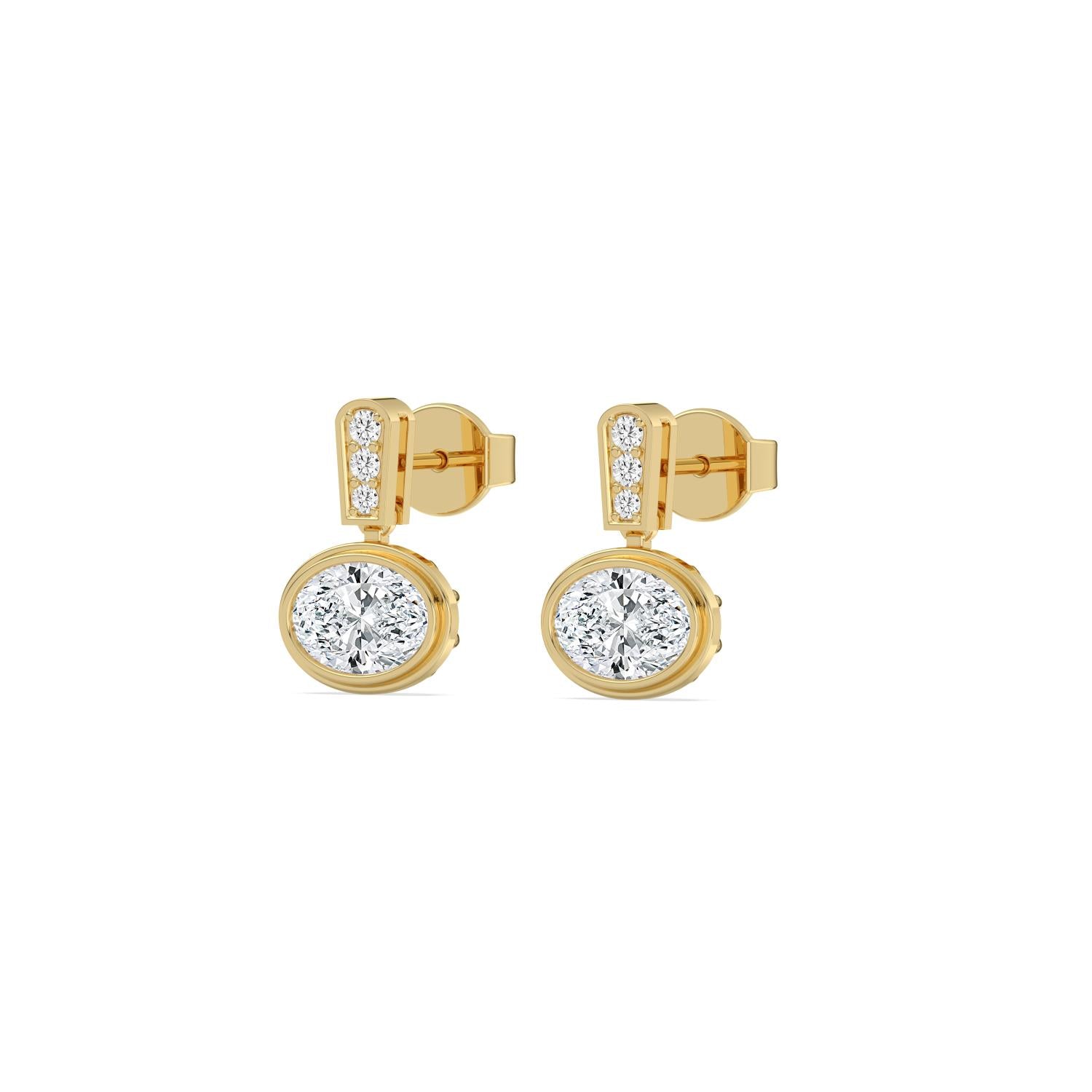 9K Yellow Gold Lab Grown Diamond EARRINGS 2.31 ctw E33765OV-2