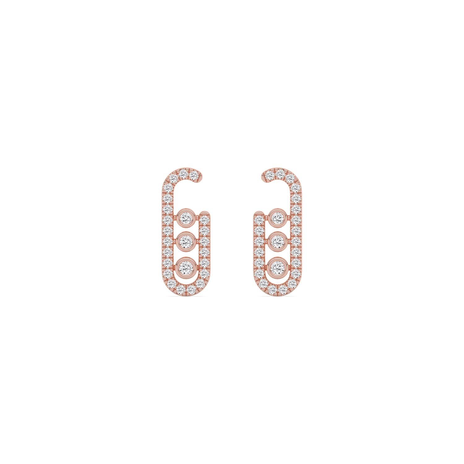 9K Rose Gold Lab Grown Diamond EARRINGS 0.36 ctw E33867-0.38CT