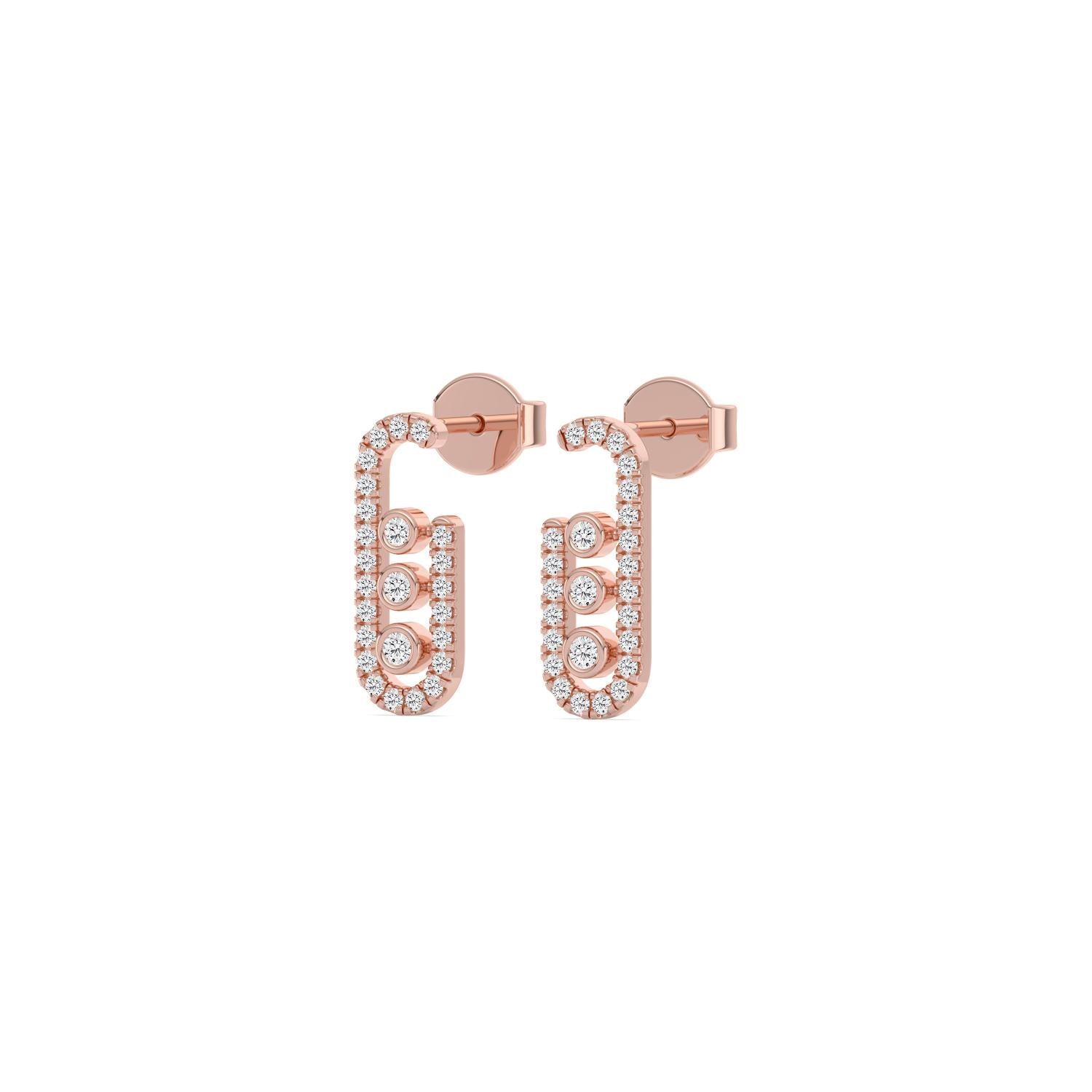 9K Rose Gold Lab Grown Diamond EARRINGS 0.36 ctw E33867-0.38CT