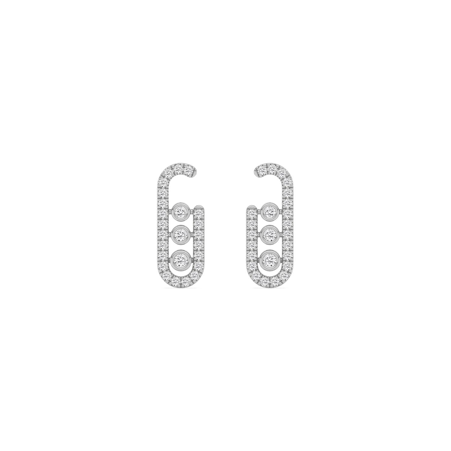 9K White Gold Lab Grown Diamond EARRINGS 0.36 ctw E33867-0.38CT