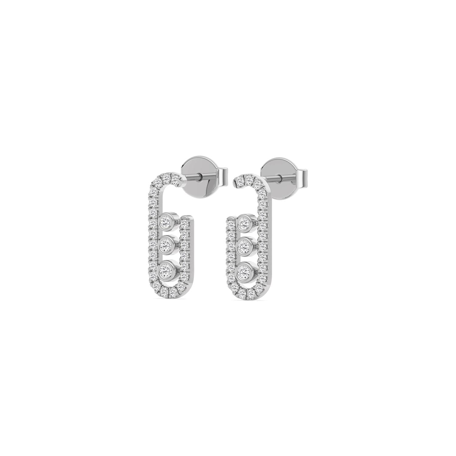 9K White Gold Lab Grown Diamond EARRINGS 0.36 ctw E33867-0.38CT