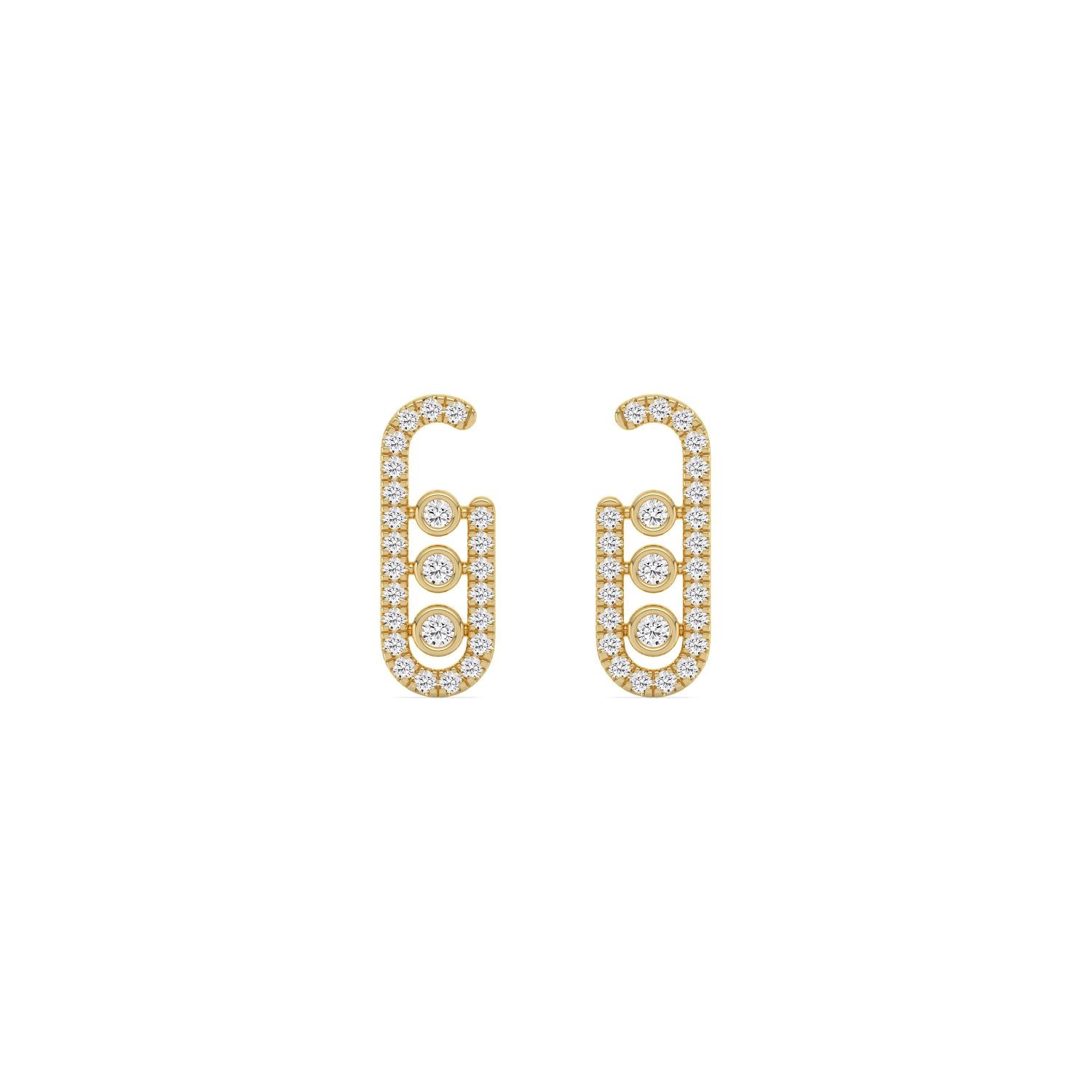 9K Yellow Gold Lab Grown Diamond EARRINGS 0.36 ctw E33867-0.38CT