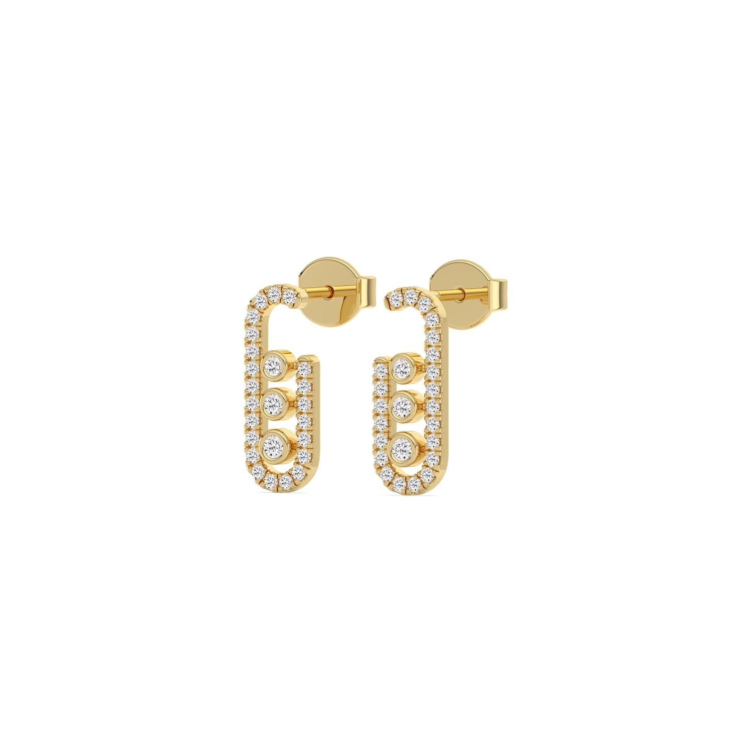 9K Yellow Gold Lab Grown Diamond EARRINGS 0.36 ctw E33867-0.38CT