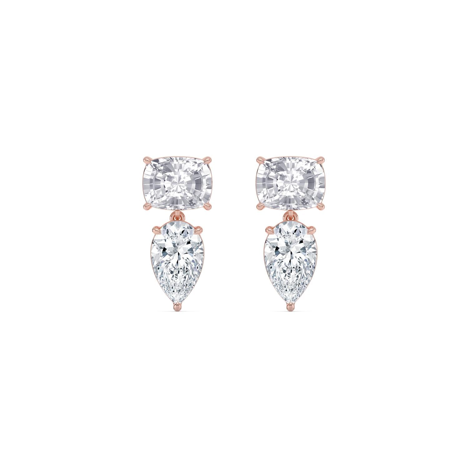 9K Rose Gold Lab Grown Diamond EARRINGS 5.50 ctw E33885CUPE-5.50CT