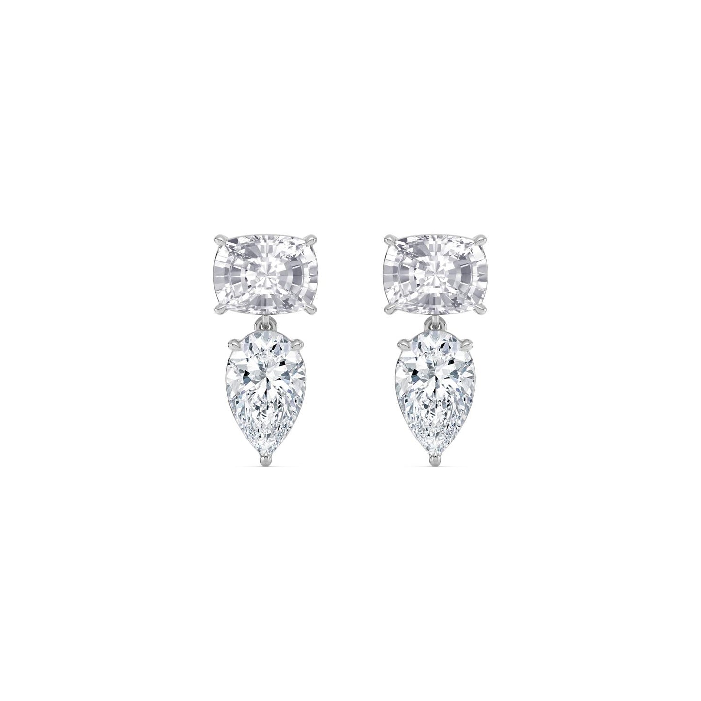 9K White Gold Lab Grown Diamond EARRINGS 5.50 ctw E33885CUPE-5.50CT
